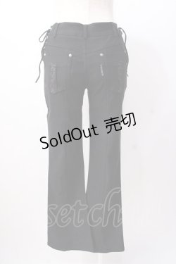 画像3: Ozz oneste / 編み上げフレアパンツ  黒 Y-25-07-16-065-OO-PA-SZ-ZY
