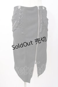 Ozz Croce / アシメZIPスカート  黒 Y-25-07-16-066-OO-SK-SZ-ZY