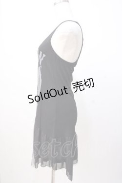 画像2: GHOST of HARLEM / 裾イレヘムチュールノースリワンピ F 黒 Y-25-07-16-071-GL-OP-SZ-ZY