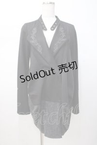Rozen Kavalier / 刺繍衿ロングジャケット  黒 Y-25-07-16-073-OO-JA-SZ-ZY