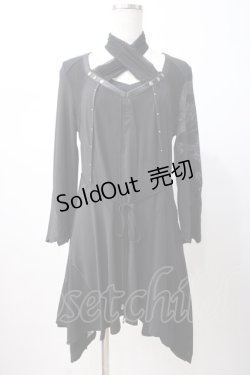 画像1: Ozz Croce / 龍プリント入りアシメワンピース  黒 Y-25-07-16-077-OO-OP-SZ-ZY