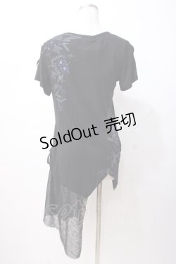 画像3: GHOST of HARLEM / プリント入りアシメトップス F 黒 Y-25-07-16-079-GL-TO-SZ-ZY