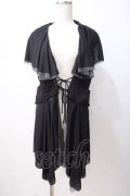 Ozz Croce / メッシュ重ねジレ  黒×グレー Y-25-07-16-082-OO-TO-SZ-ZY