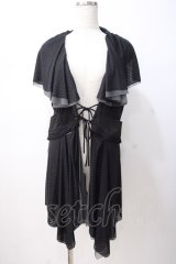 Ozz Croce / メッシュ重ねジレ  黒×グレー Y-25-07-16-082-OO-TO-SZ-ZS