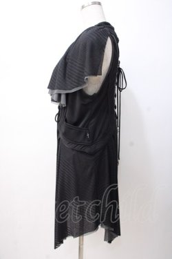 画像2: Ozz Croce / メッシュ重ねジレ  黒×グレー Y-25-07-16-082-OO-TO-SZ-ZY