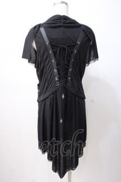 画像3: Ozz Croce / メッシュ重ねジレ  黒×グレー Y-25-07-16-082-OO-TO-SZ-ZY