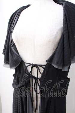 画像4: Ozz Croce / メッシュ重ねジレ  黒×グレー Y-25-07-16-082-OO-TO-SZ-ZY