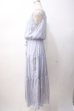 画像2: axes femme / ストライプフラワーptワンピース M ブルー Y-25-07-16-084-AX-OP-SZ-ZY