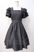axes femme kawaii / ベアズベーカリー刺繍ワンピース  黒 Y-25-07-16-096-AX-OP-SZ-ZY