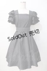 axes femme kawaii / ベアズベーカリー刺繍ワンピース  黒 Y-25-07-16-096-AX-OP-SZ-ZY