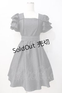 axes femme kawaii / ベアズベーカリー刺繍ワンピース  黒 Y-25-07-16-096-AX-OP-SZ-ZY