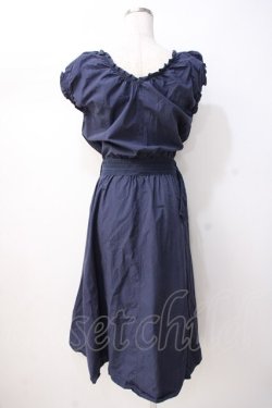 画像3: axes femme / ベルト付きギャザーワンピース M 紺 Y-25-07-16-100-AX-OP-SZ-ZY