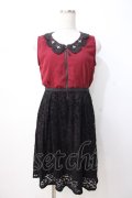 axes femme / レース切替ワンピース M 黒×赤 Y-25-07-16-101-AX-OP-SZ-ZY