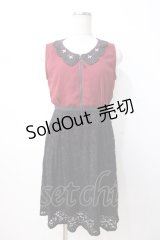 axes femme / レース切替ワンピース M 黒×赤 Y-25-07-16-101-AX-OP-SZ-ZY