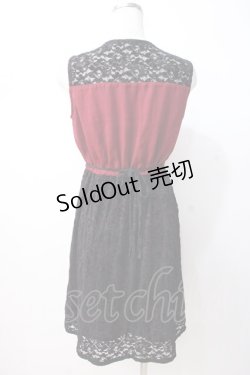 画像3: axes femme / レース切替ワンピース M 黒×赤 Y-25-07-16-101-AX-OP-SZ-ZY