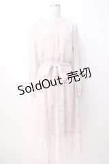 axes femme / ストライプフラワーシフォンワンピース  ピンク Y-25-07-16-103-AX-OP-SZ-ZI