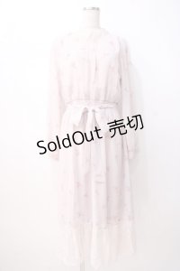 axes femme / ストライプフラワーシフォンワンピース  ピンク Y-25-07-16-103-AX-OP-SZ-ZI