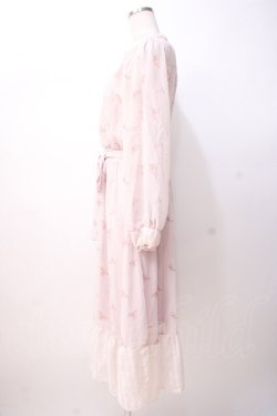 画像2: axes femme / ストライプフラワーシフォンワンピース  ピンク Y-25-07-16-103-AX-OP-SZ-ZY