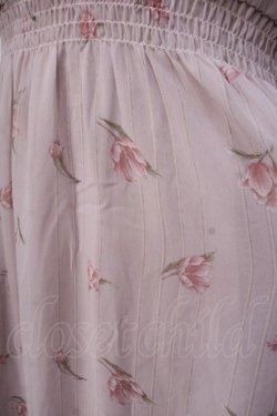 画像5: axes femme / ストライプフラワーシフォンワンピース  ピンク Y-25-07-16-103-AX-OP-SZ-ZY