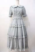 axes femme kawaii / ロマンティックフリルワンピース  サックス Y-25-07-16-105-AX-OP-SZ-ZY