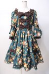 画像1: axes femme Kawaii / アンティークローズ柄ワンピース  グリーン Y-25-07-16-106-AX-OP-AS-ZH (1)