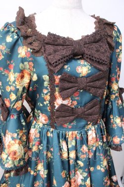 画像4: axes femme kawaii / アンティークローズ柄ワンピース  グリーン Y-25-07-16-106-AX-OP-AS-ZY