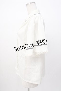 画像2: axes femme POETIQUE / フラワー刺繍襟半袖ブラウス  生成り Y-25-07-16-013-AX-BL-SZ-ZY