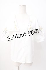 Fi.n.t / アザレア刺繍ハンカチケープブラウス  白 Y-25-07-16-015-CA-BL-SZ-ZY