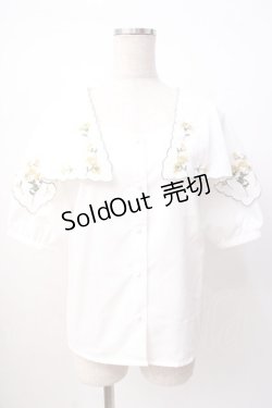 画像1: Fi.n.t / アザレア刺繍ハンカチケープブラウス  白 Y-25-07-16-015-CA-BL-SZ-ZY