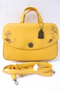 画像1: axes femme / バラ刺繍型押し3WAYバッグ  イエロー Y-25-07-16-002-AX-BG-SZ-ZY