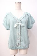 axes femme / 後ろボタンレーストップス M ミント Y-25-07-16-019-AX-TO-SZ-ZY