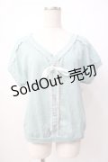axes femme / 後ろボタンレーストップス M ミント Y-25-07-16-019-AX-TO-SZ-ZY