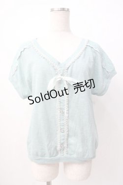 画像1: axes femme / 後ろボタンレーストップス M ミント Y-25-07-16-019-AX-TO-SZ-ZY