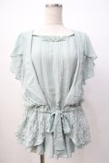 axes femme / パール付ブラウスチュニ M ミント Y-25-07-16-020-AX-BL-SZ-ZY