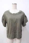 axes femme / 裾編み上げ半袖カットソー M カーキ Y-25-07-16-021-AX-TO-SZ-ZY