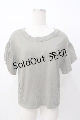 axes femme / 裾編み上げ半袖カットソー M カーキ Y-25-07-16-021-AX-TO-SZ-ZI