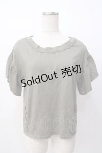 axes femme / 裾編み上げ半袖カットソー M カーキ Y-25-07-16-021-AX-TO-SZ-ZI
