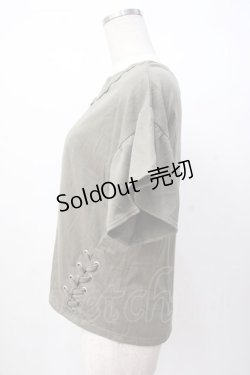 画像2: axes femme / 裾編み上げ半袖カットソー M カーキ Y-25-07-16-021-AX-TO-SZ-ZI