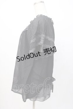 画像2: axes femme / Backデザイン半袖ブラウス  黒 Y-25-07-16-022-AX-BL-SZ-ZY