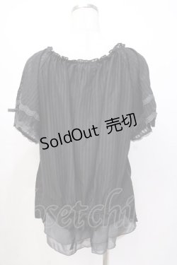 画像3: axes femme / Backデザイン半袖ブラウス  黒 Y-25-07-16-022-AX-BL-SZ-ZY