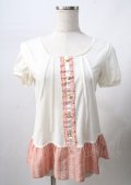 axes femme / チェック切替トップス  生成り Y-25-07-18-045-AX-TO-SZ-ZY