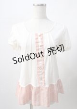axes femme / チェック切替トップス  生成り Y-25-07-18-045-AX-TO-SZ-ZY