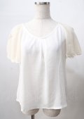 axes femme / シフォントップス  白 Y-25-07-18-046-AX-TO-SZ-ZY