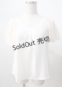 axes femme / シフォントップス  白 Y-25-07-18-046-AX-TO-SZ-ZY