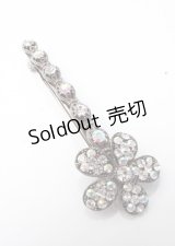 axes femme / 花ビジューバレッタ  シルバー Y-25-07-18-006-AX-ZA-SZ-ZY