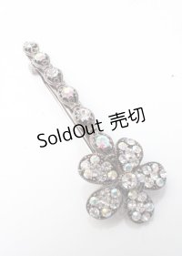 axes femme / 花ビジューバレッタ  シルバー Y-25-07-18-006-AX-ZA-SZ-ZY