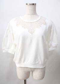 axes femme POETIQUE / カットワーク刺繍プルオーバー  白 Y-25-07-18-047-AX-TO-SZ-ZY