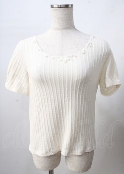 画像1: axes femme / ケーブルスカラップトップッス  生成り Y-25-07-18-048-AX-TO-SZ-ZY