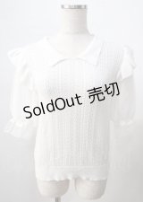 axes femme POETIQUE / 透かし編みサマーニットプルオーバー  生成り Y-25-07-18-050-AX-TO-SZ-ZY