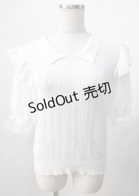 axes femme POETIQUE / 透かし編みサマーニットプルオーバー  生成り Y-25-07-18-050-AX-TO-SZ-ZY